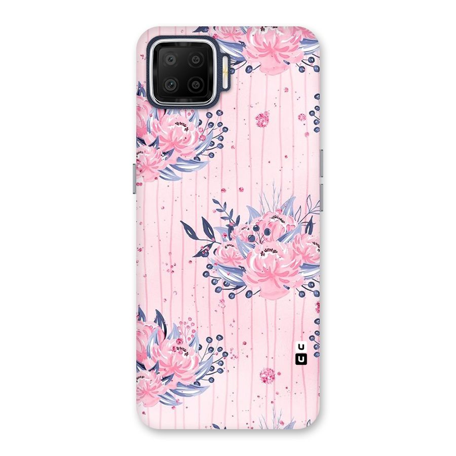 Pink Floral and Stripes Back Case for Oppo F17
