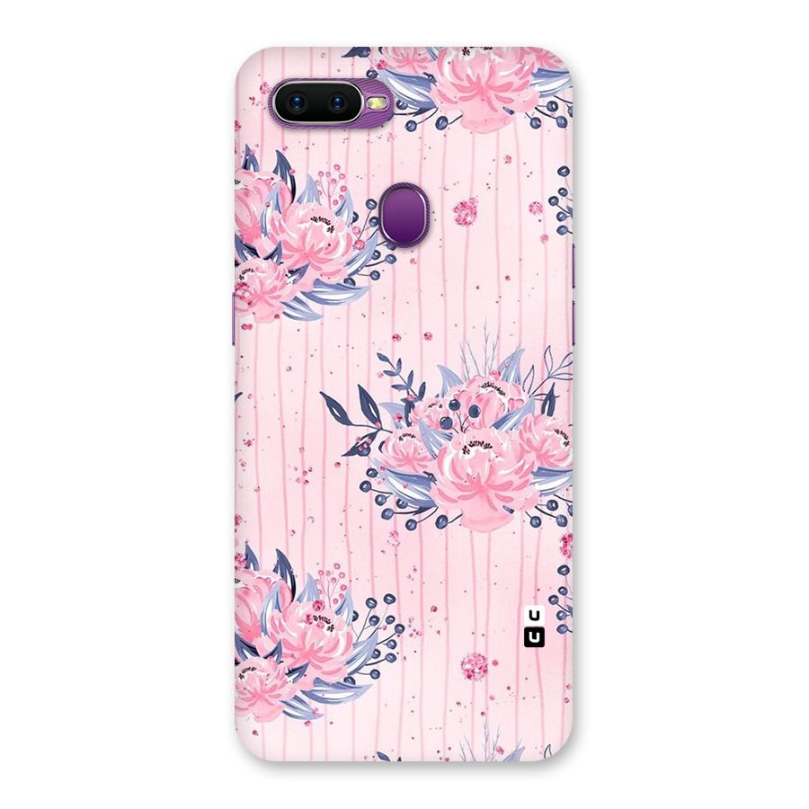 Pink Floral and Stripes Back Case for Oppo F9
