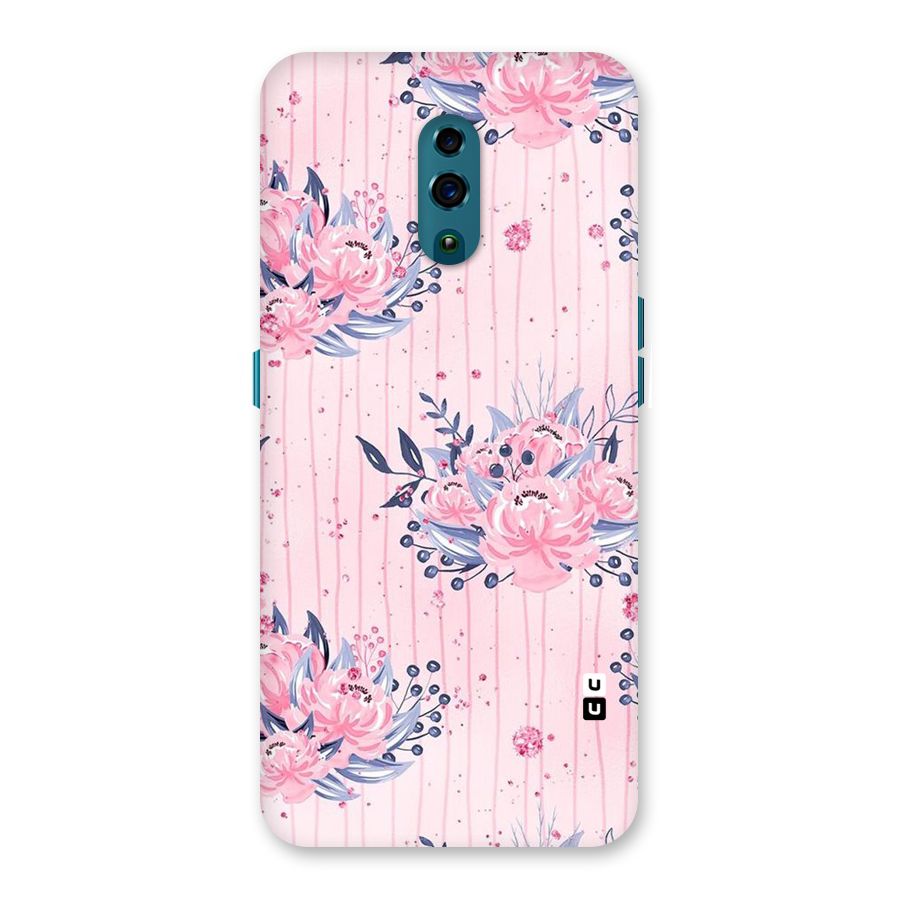 Pink Floral and Stripes Back Case for Oppo Reno