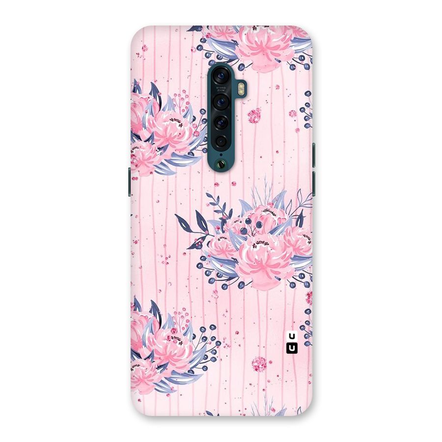 Pink Floral and Stripes Back Case for Oppo Reno2