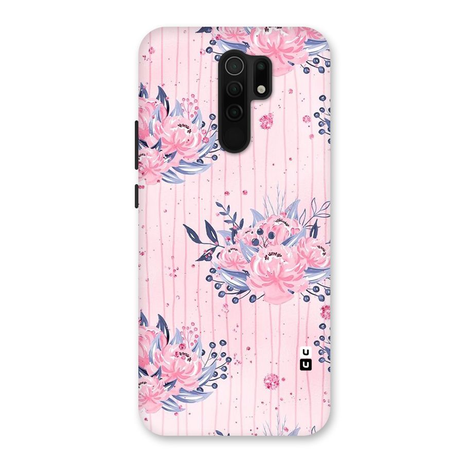 Pink Floral and Stripes Back Case for Poco M2