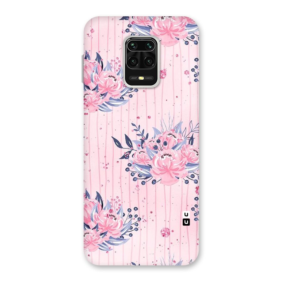 Pink Floral and Stripes Back Case for Poco M2 Pro