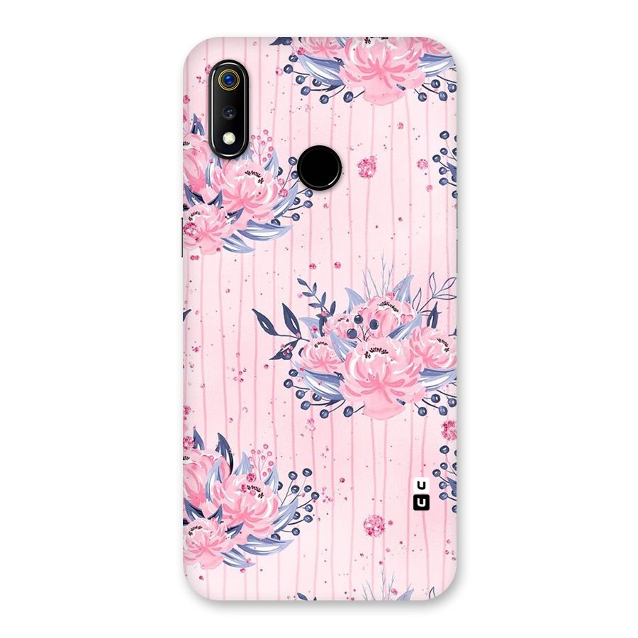 Pink Floral and Stripes Back Case for Realme 3