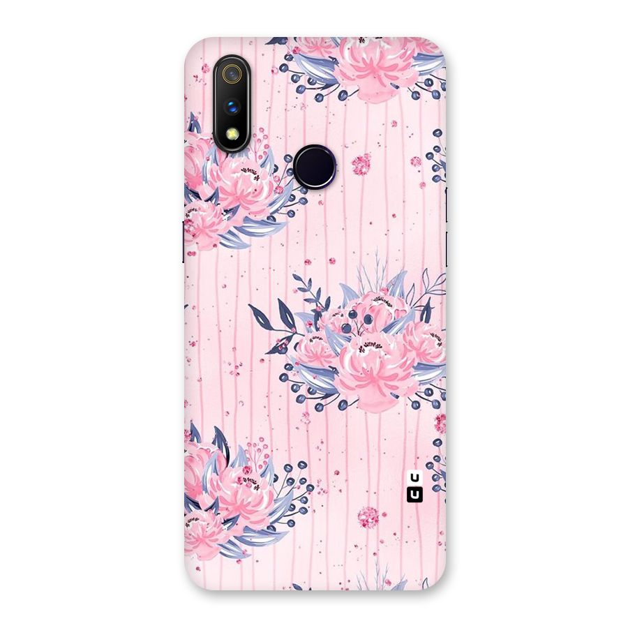 Pink Floral and Stripes Back Case for Realme 3 Pro