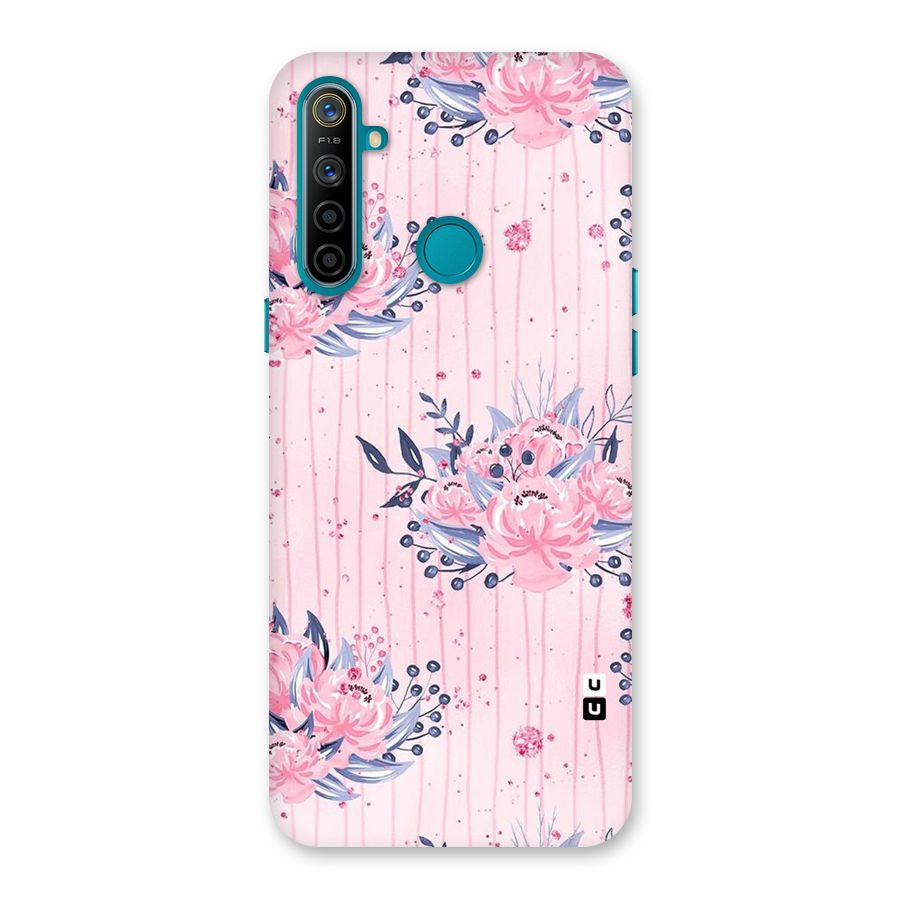 Pink Floral and Stripes Back Case for Realme 5i