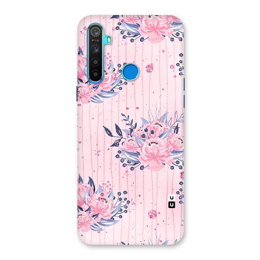 Pink Floral and Stripes Back Case for Realme 5s