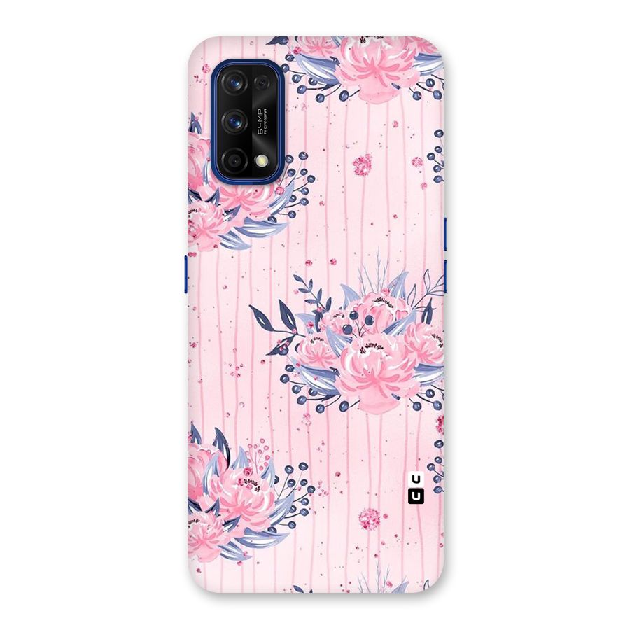Pink Floral and Stripes Back Case for Realme 7 Pro