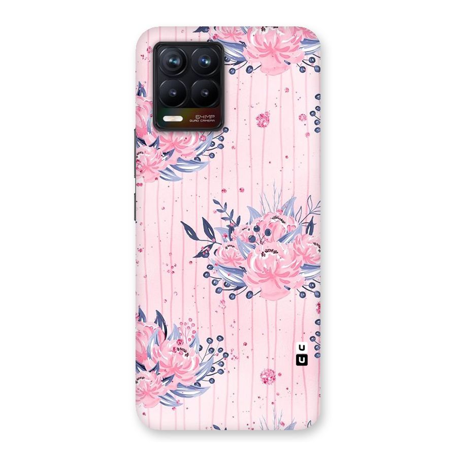 Pink Floral and Stripes Back Case for Realme 8