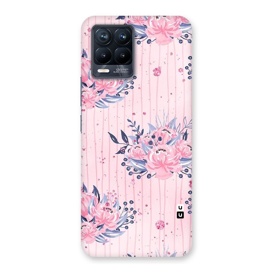Pink Floral and Stripes Back Case for Realme 8 Pro