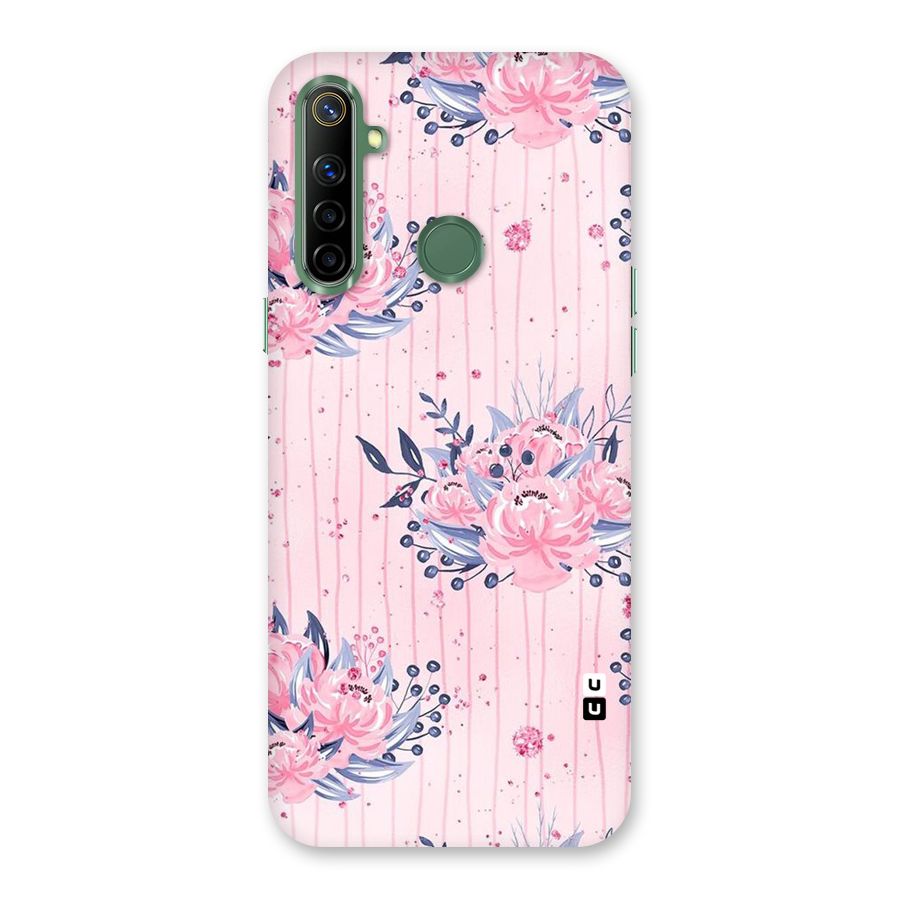 Pink Floral and Stripes Back Case for Realme Narzo 10