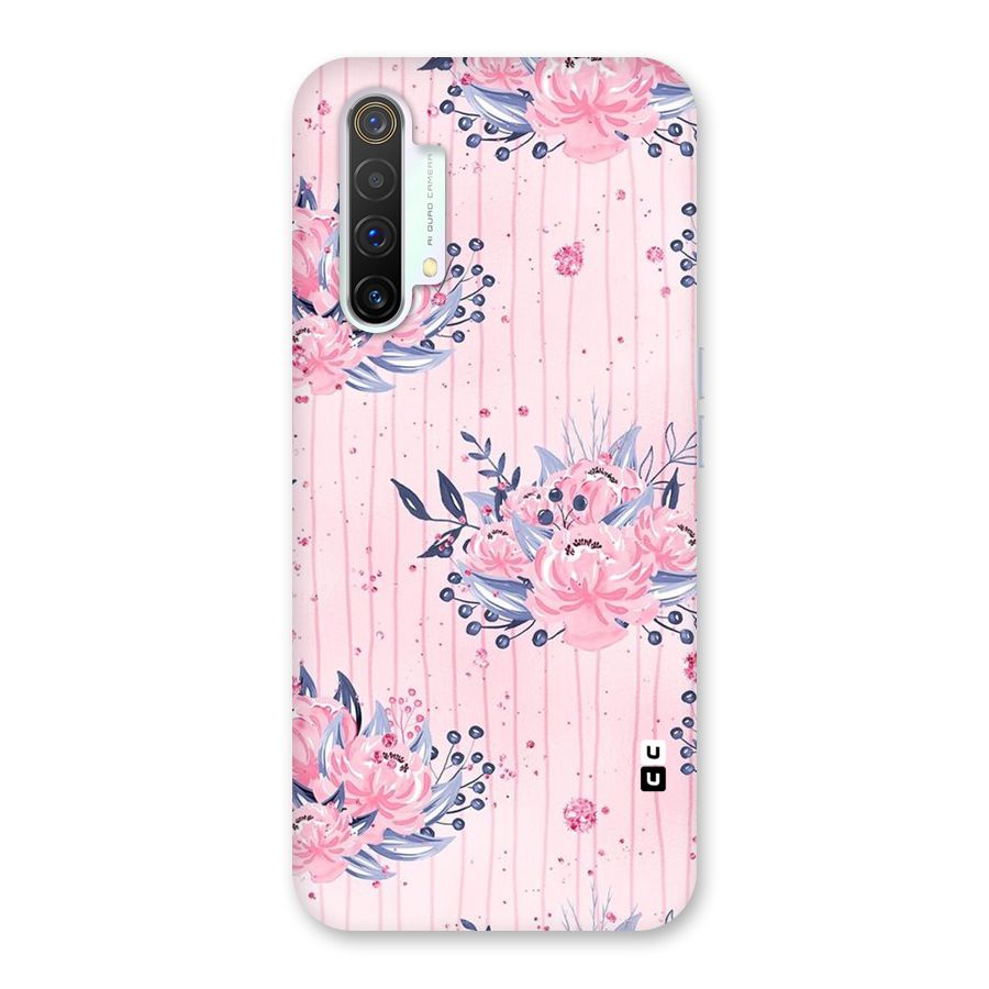 Pink Floral and Stripes Back Case for Realme X3 SuperZoom
