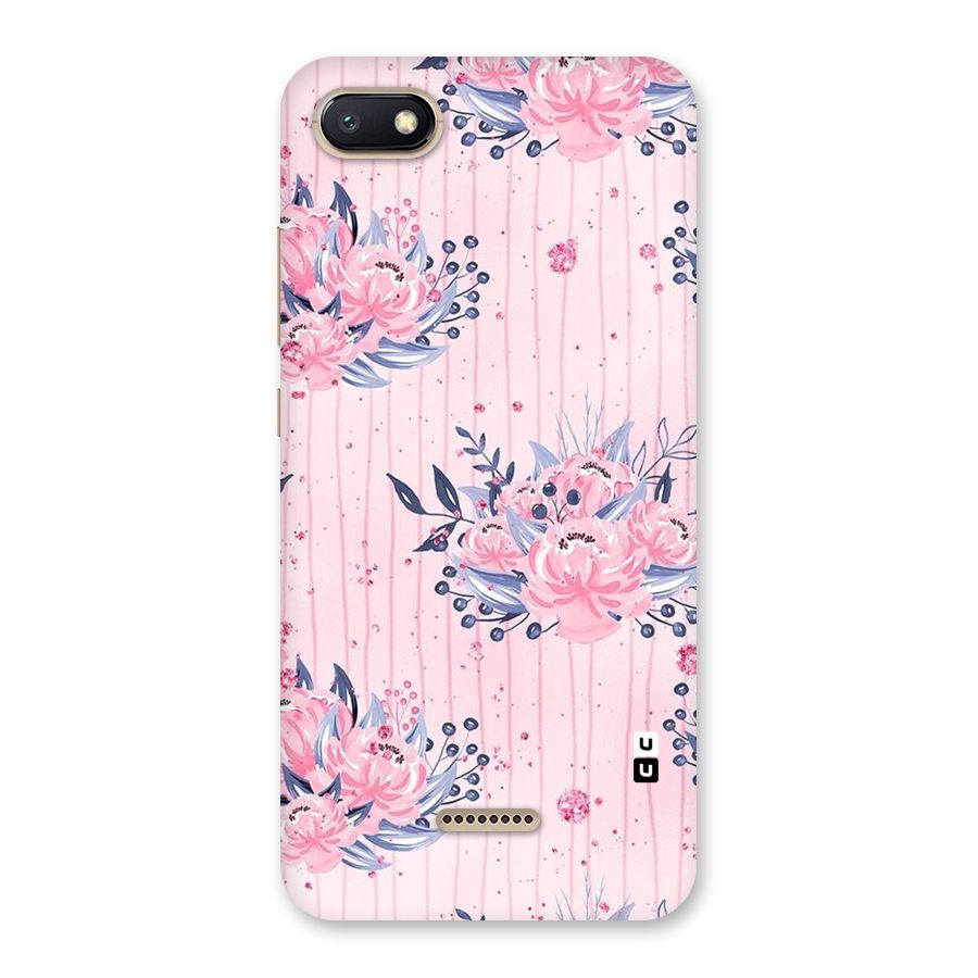 Pink Floral and Stripes Back Case for Redmi 6A