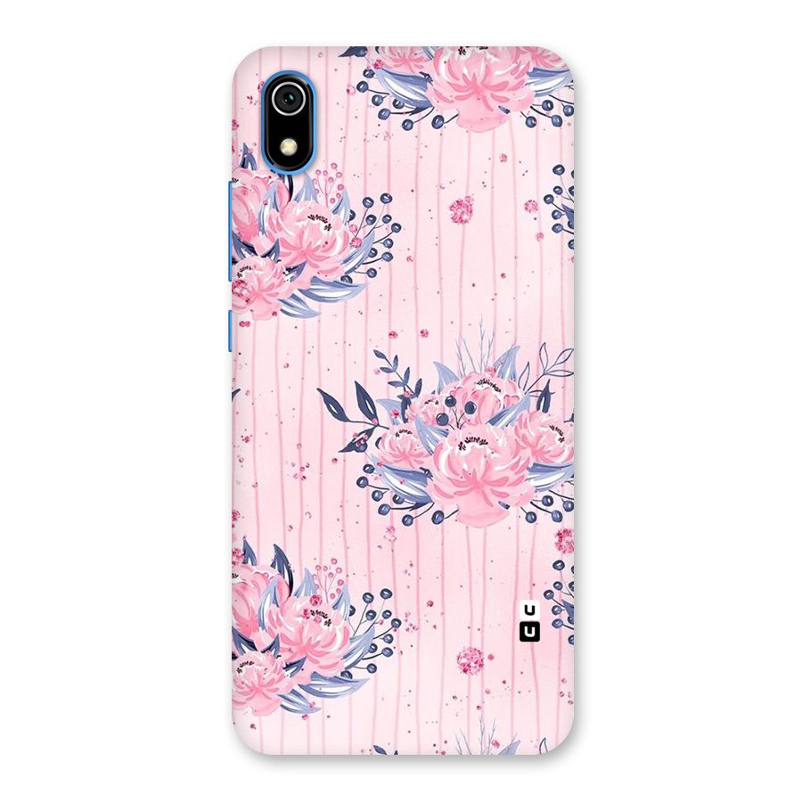 Pink Floral and Stripes Back Case for Redmi 7A