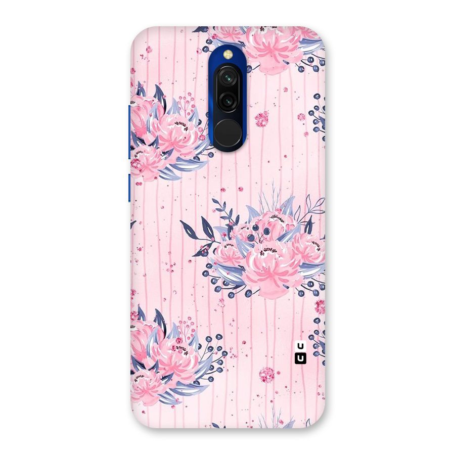 Pink Floral and Stripes Back Case for Redmi 8