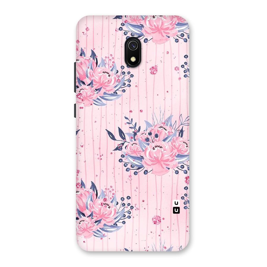 Pink Floral and Stripes Back Case for Redmi 8A