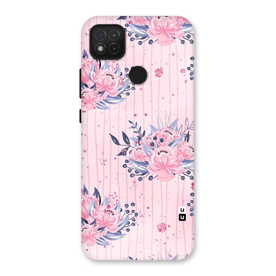 Pink Floral and Stripes Back Case for Redmi 9C