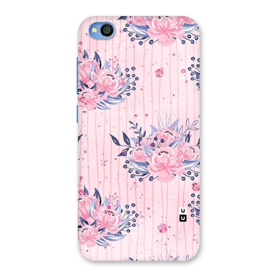 Pink Floral and Stripes Back Case for Redmi Go