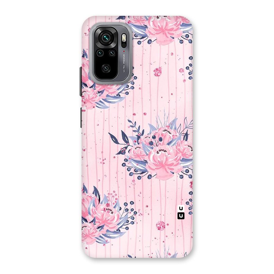 Pink Floral and Stripes Back Case for Redmi Note 10