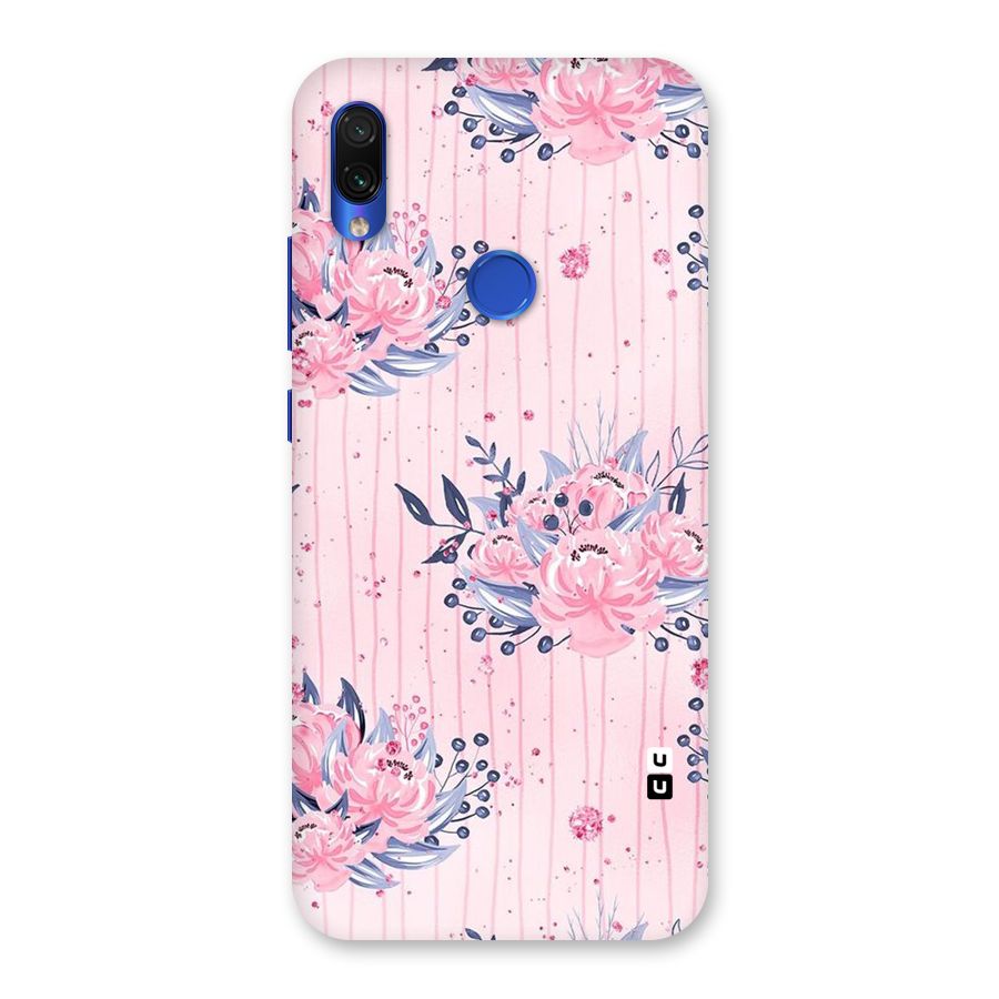 Pink Floral and Stripes Back Case for Redmi Note 7S