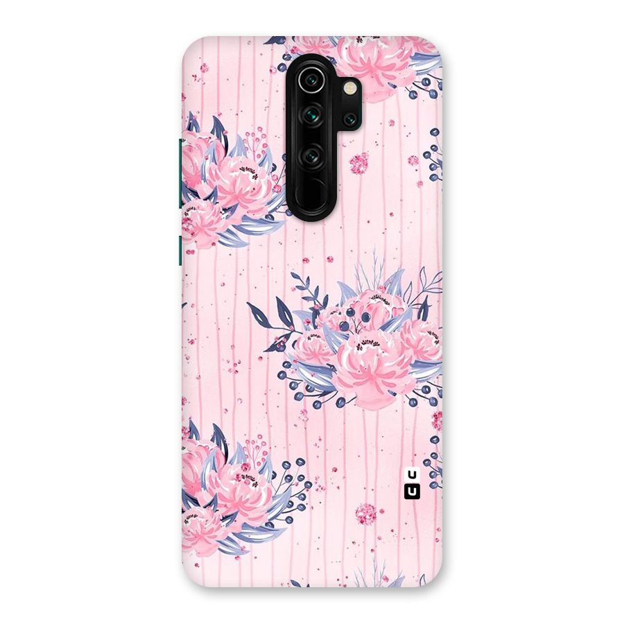 Pink Floral and Stripes Back Case for Redmi Note 8 Pro