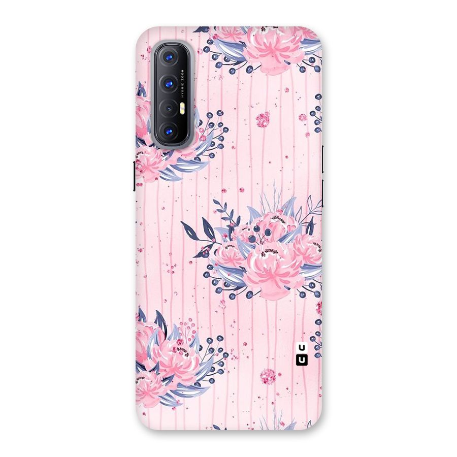 Pink Floral and Stripes Back Case for Reno3 Pro