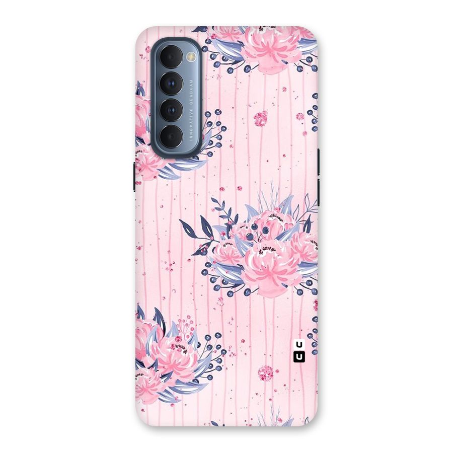 Pink Floral and Stripes Back Case for Reno4 Pro