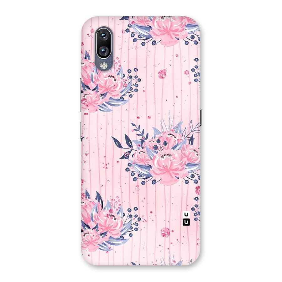 Pink Floral and Stripes Back Case for Vivo NEX