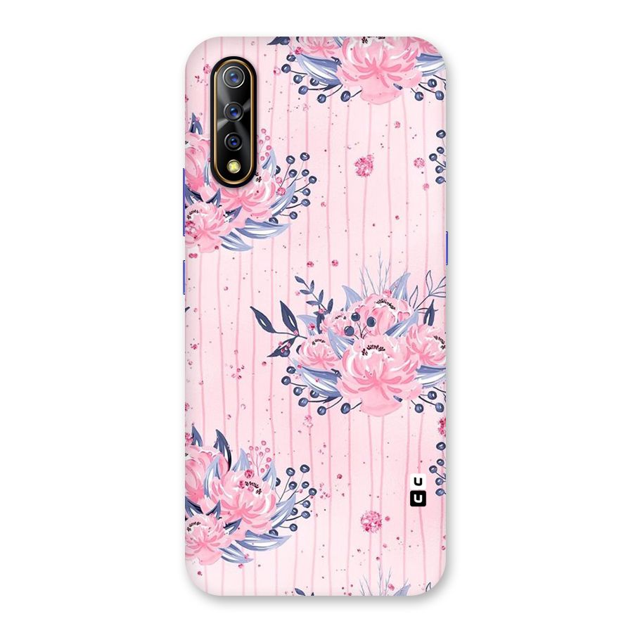 Pink Floral and Stripes Back Case for Vivo S1