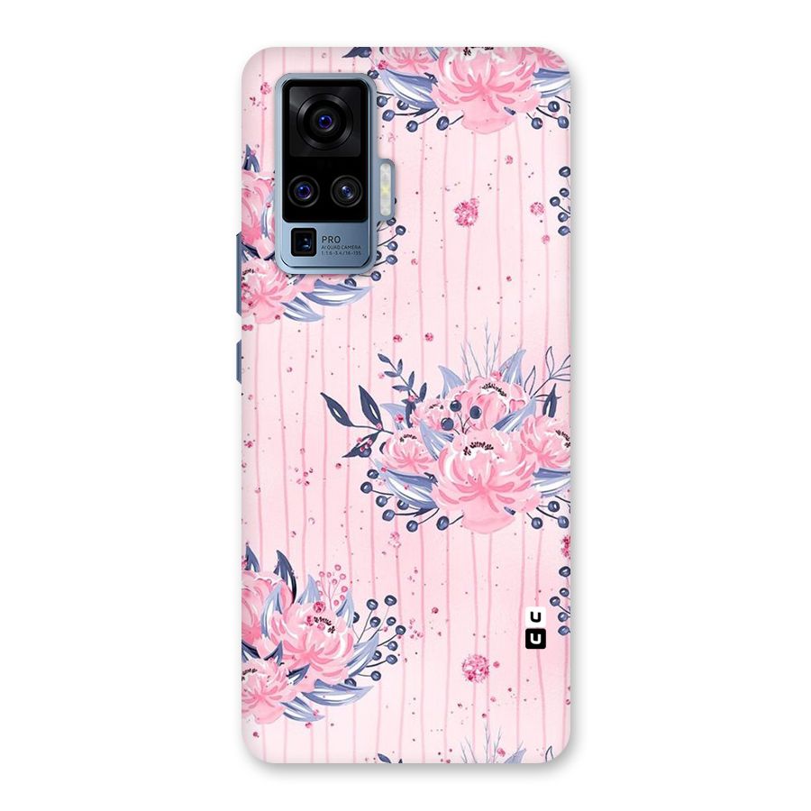 Pink Floral and Stripes Back Case for Vivo X50 Pro