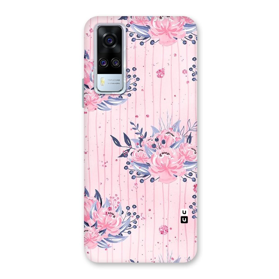 Pink Floral and Stripes Back Case for Vivo Y31