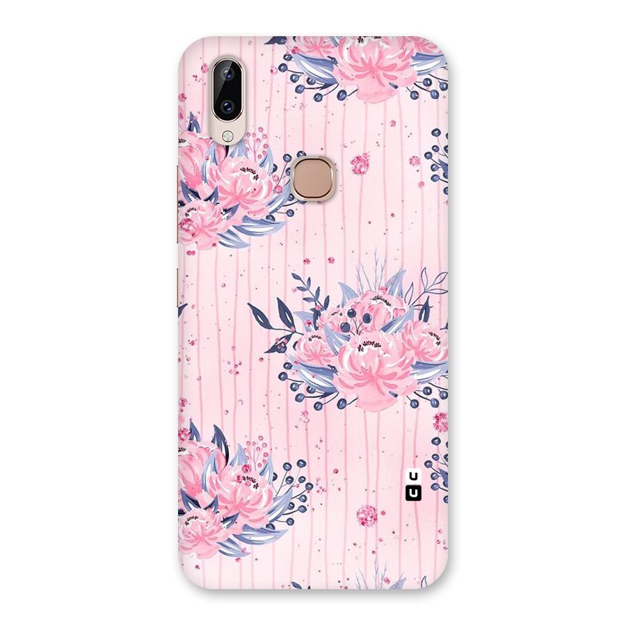 Pink Floral and Stripes Back Case for Vivo Y83 Pro