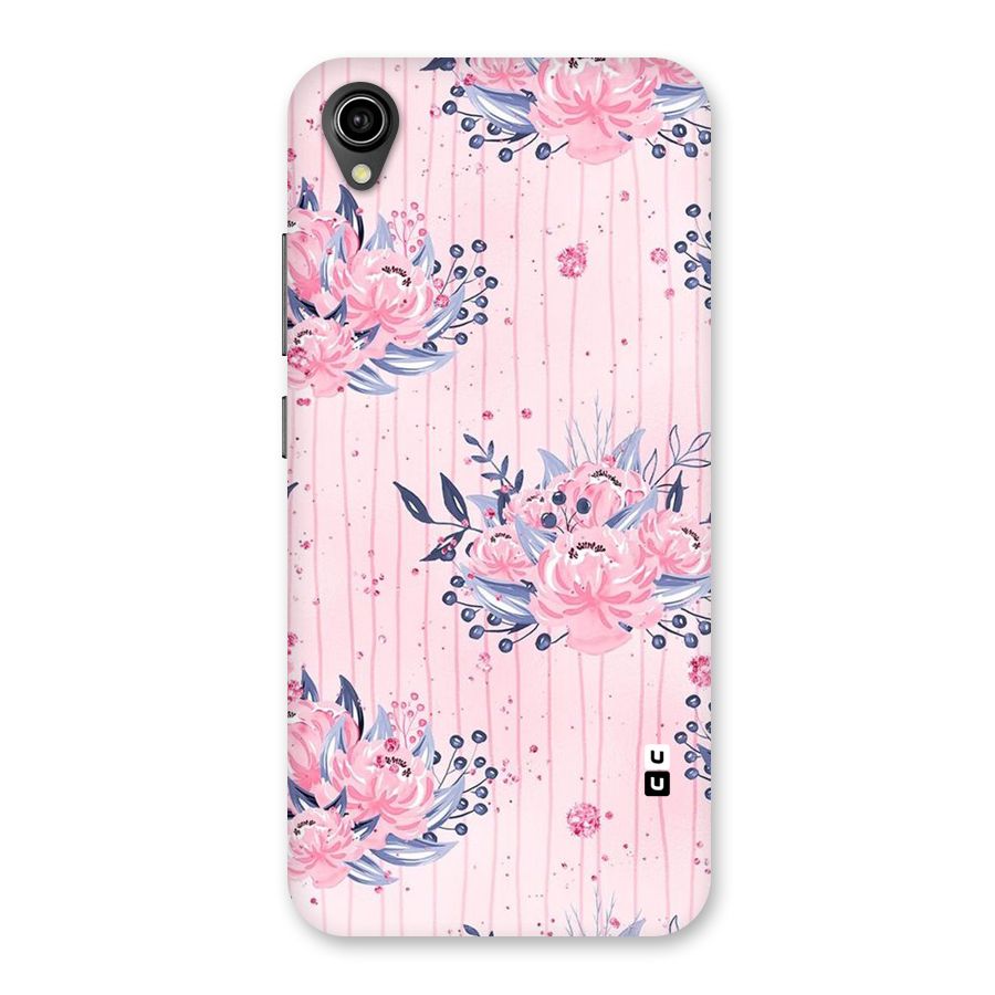 Pink Floral and Stripes Back Case for Vivo Y90