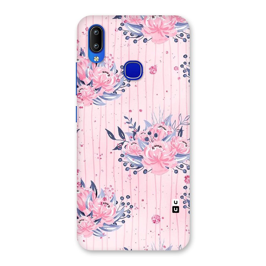 Pink Floral and Stripes Back Case for Vivo Y91