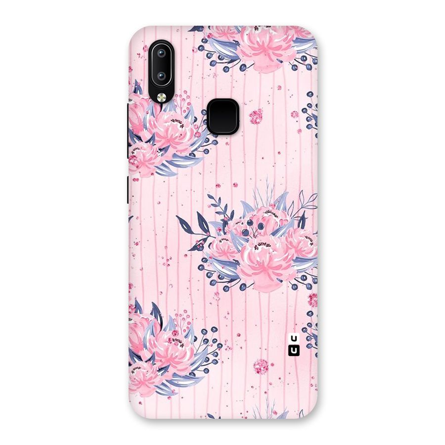 Pink Floral and Stripes Back Case for Vivo Y93