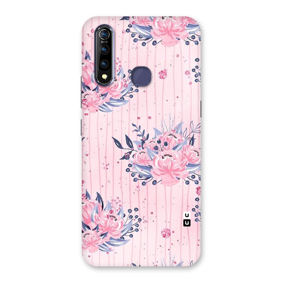 Pink Floral and Stripes Back Case for Vivo Z1 Pro