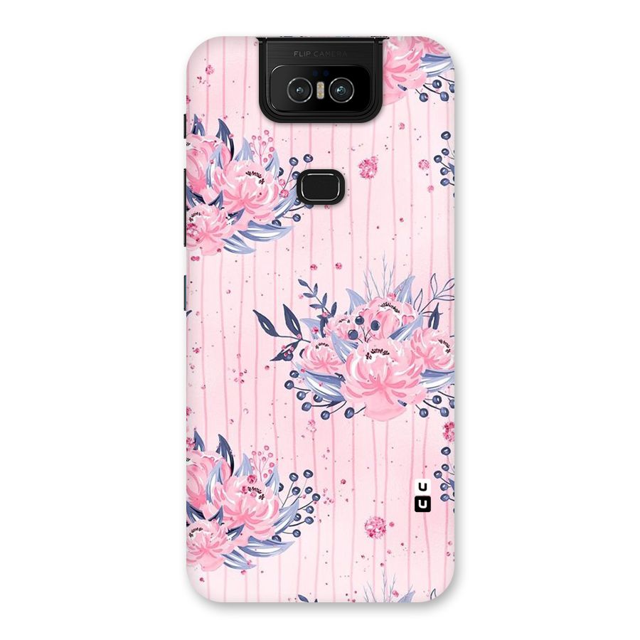Pink Floral and Stripes Back Case for Zenfone 6z