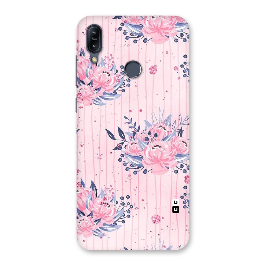 Pink Floral and Stripes Back Case for Zenfone Max M2
