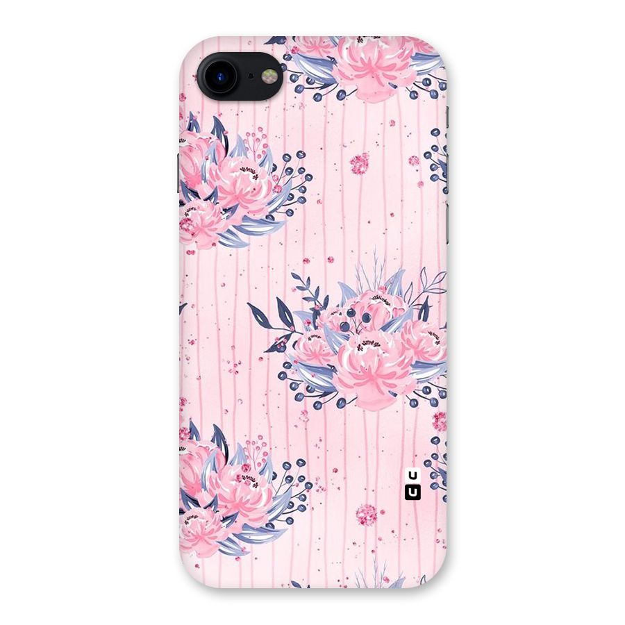 Pink Floral and Stripes Back Case for iPhone SE 2020