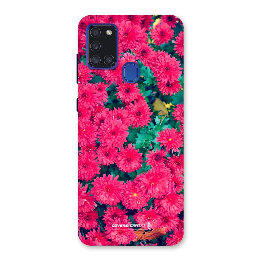 Pink Flowers Back Case for Galaxy A21s