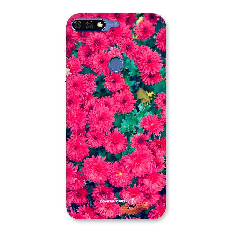 Pink Flowers Back Case for Honor 7C