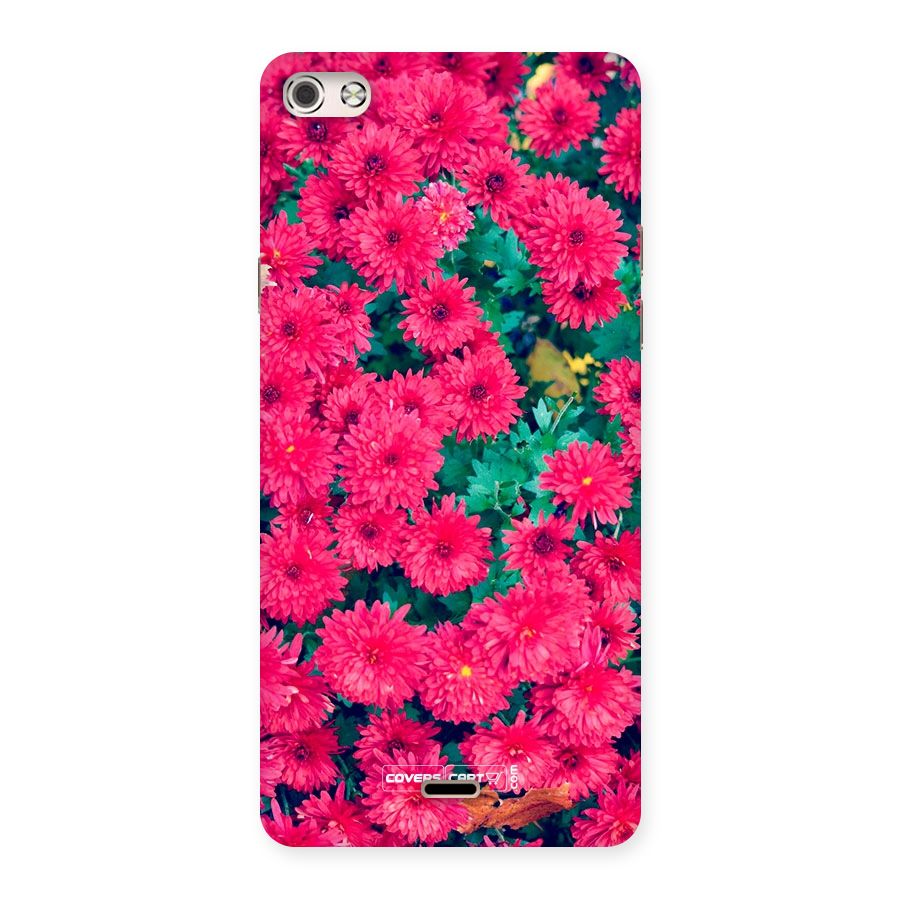Pink Flowers Back Case for Micromax Canvas Silver 5