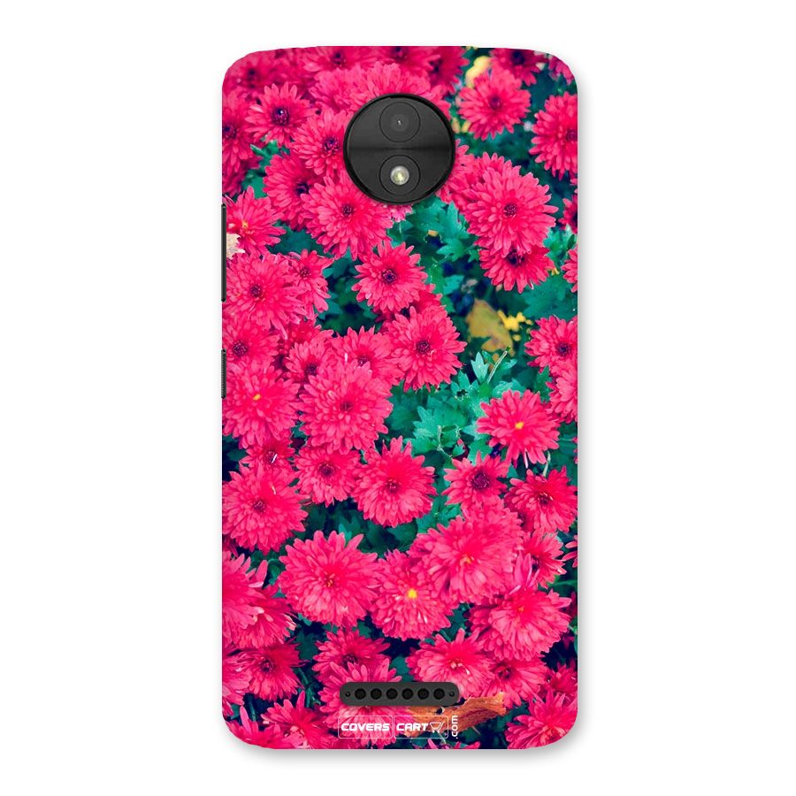 Pink Flowers Back Case for Moto C