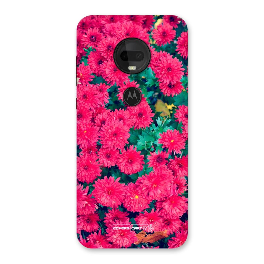 Pink Flowers Back Case for Moto G7