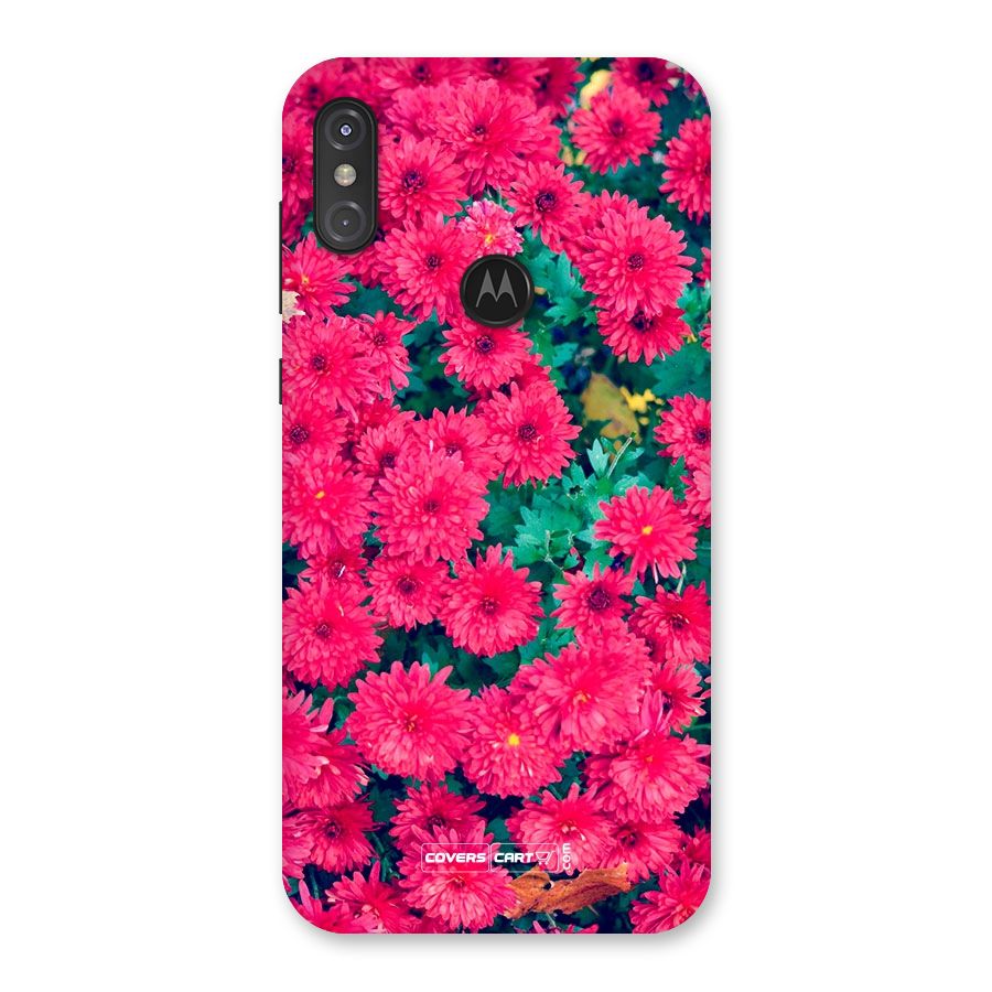 Pink Flowers Back Case for Motorola One Power