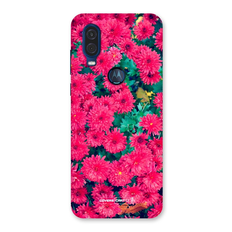 Pink Flowers Back Case for Motorola One Vision