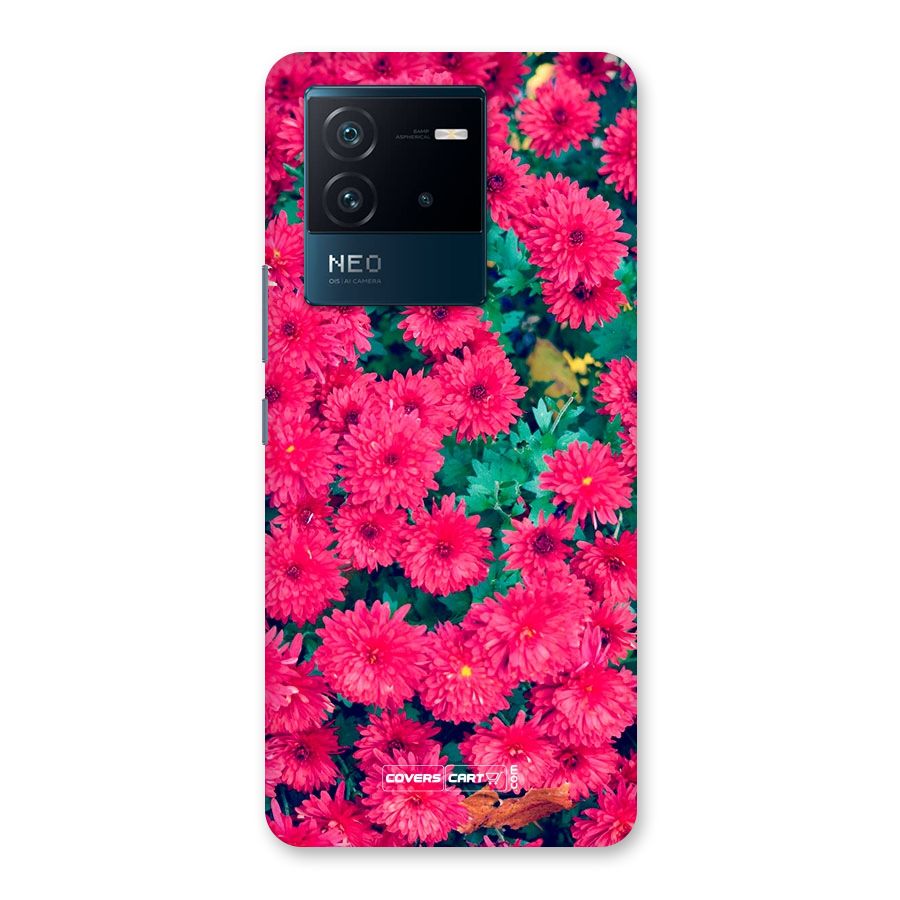 Pink Flowers Back Case for Vivo iQOO Neo 6 5G