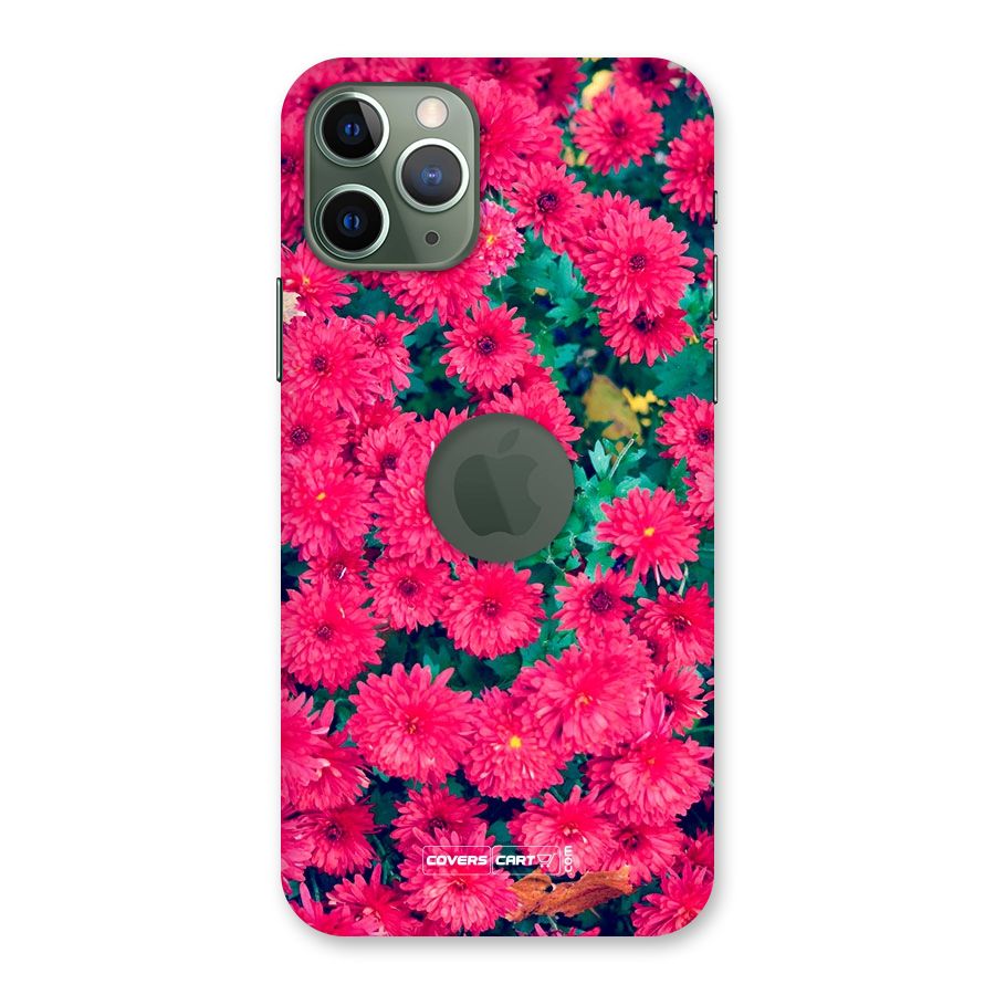 Pink Flowers Back Case for iPhone 11 Pro Logo  Cut