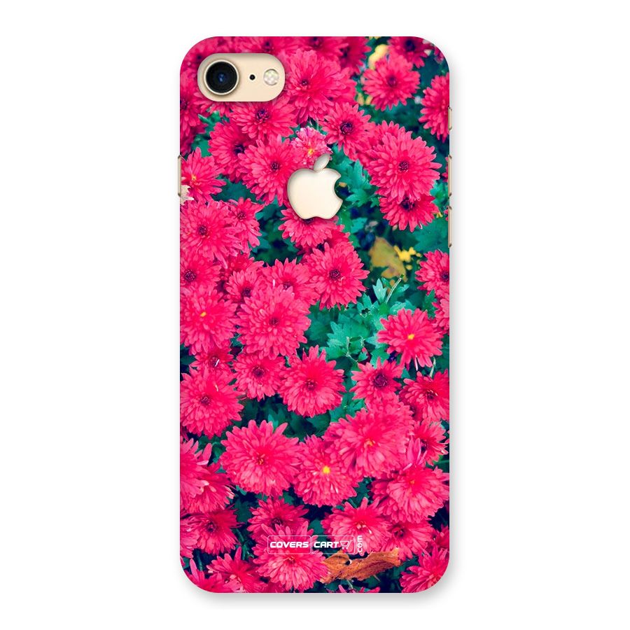 Pink Flowers Back Case for iPhone 7 Apple Cut