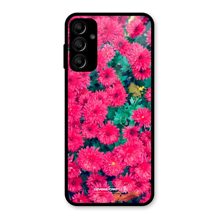 Pink Flowers Glass Back Case for Galaxy A14 5G