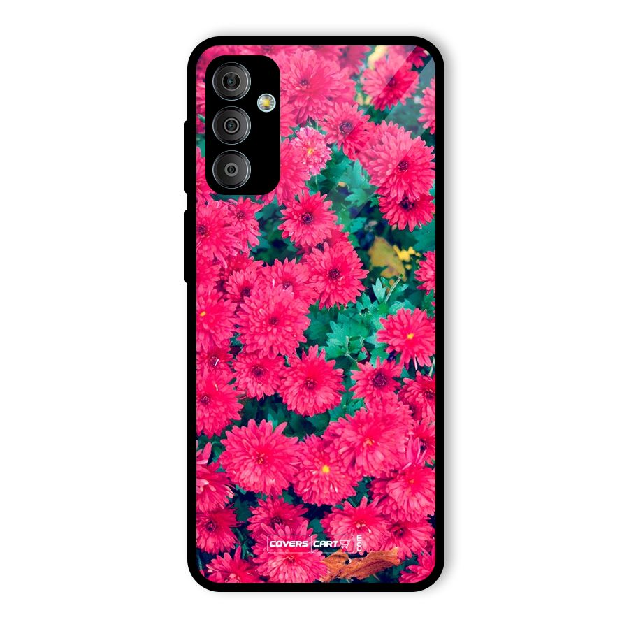 Pink Flowers Glass Back Case for Galaxy F23